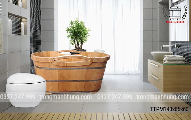 Thùng tắm gỗ giá rẻ dùng trong chung cư