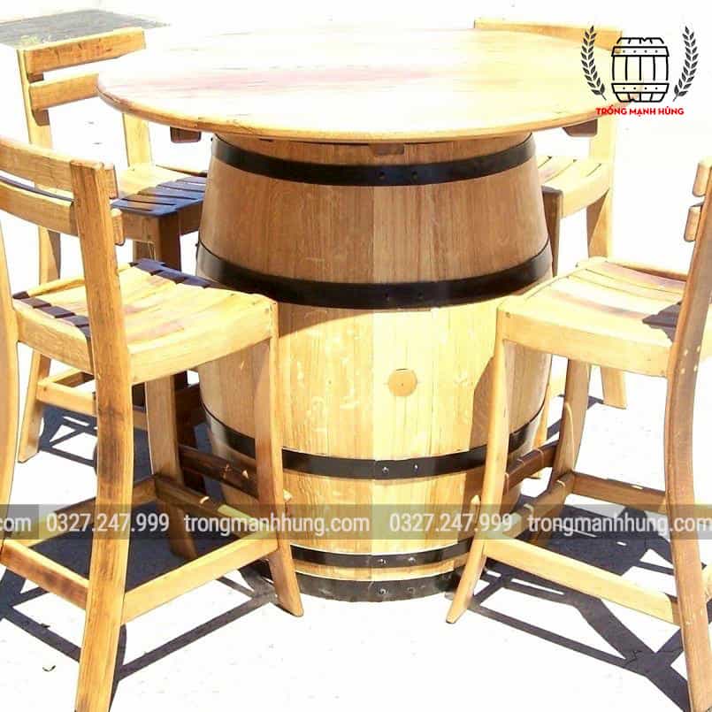 bàn ghế trang trí gỗ sồi