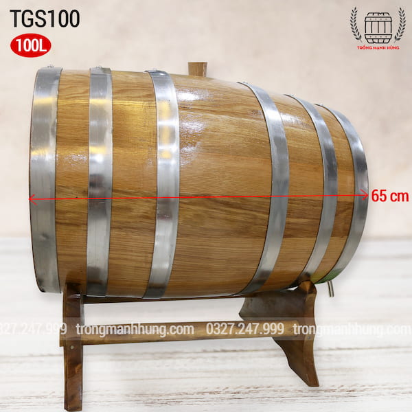 thùng rượu gỗ sồi nga 100l