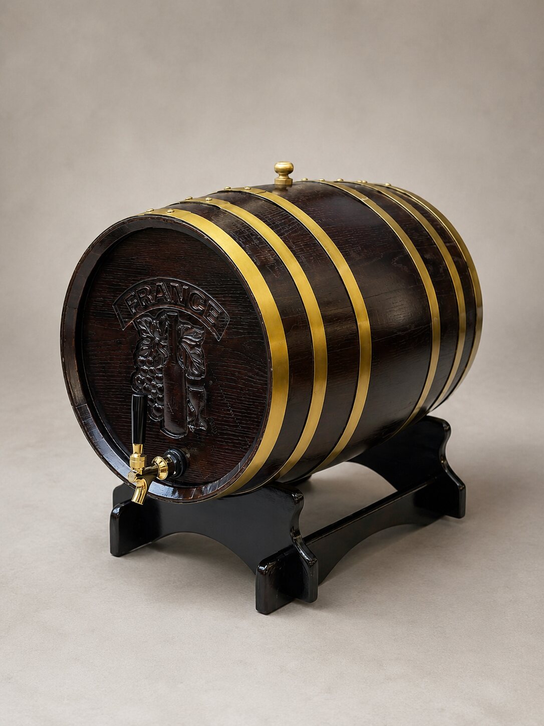 Thùng gỗ sồi 100L hoàn thiện màu giả cổ phong cách France